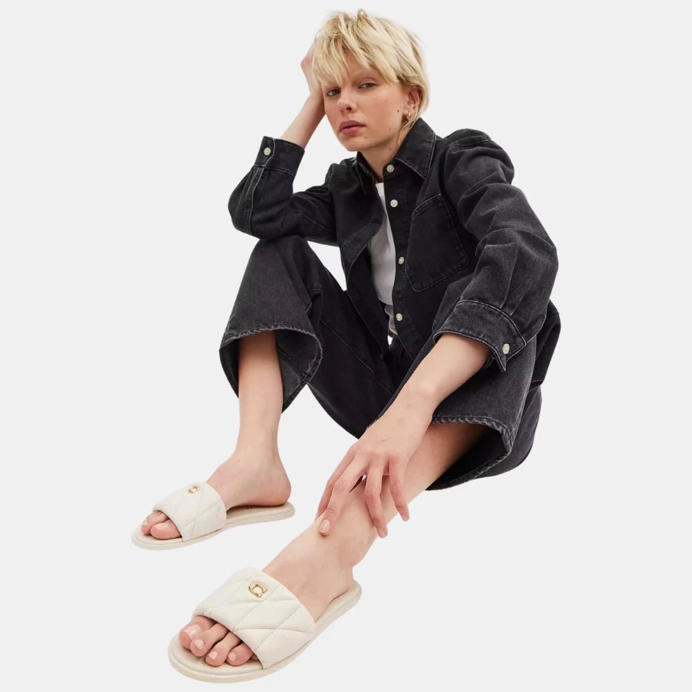 Coach Holly Sandal With Quilting (Chalk) - DIVA ONLINE STORE