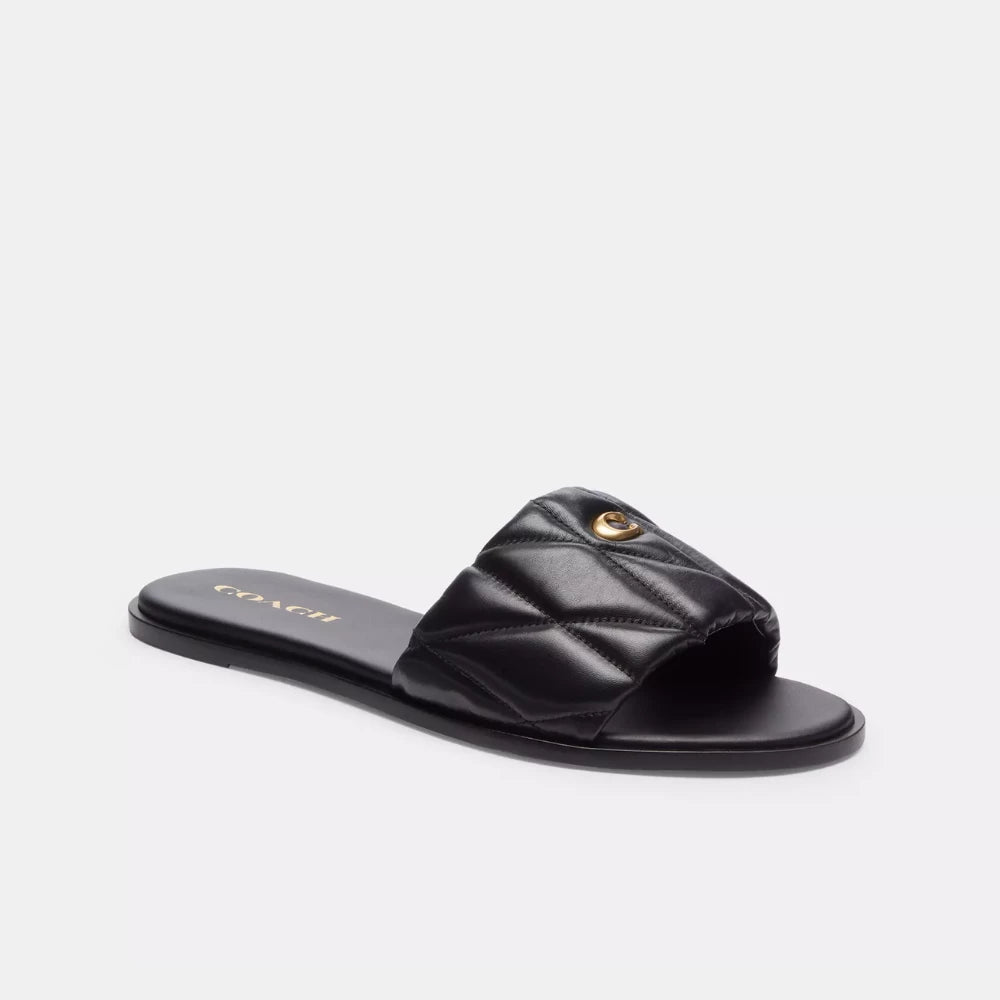 Coach Holly Sandal With Quilting (Black) - DIVA ONLINE STORE