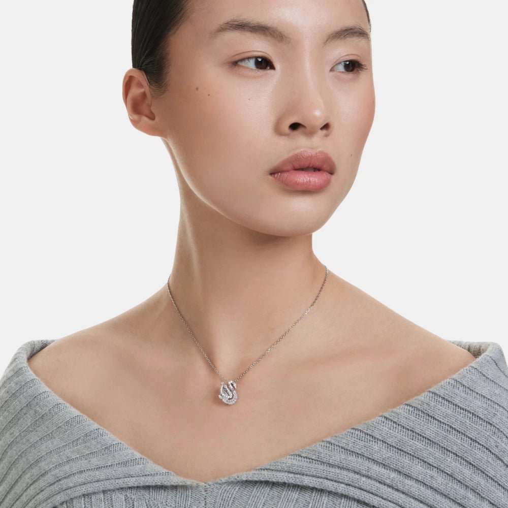 Swarovski White Swan Pendant Necklace - DIVA ONLINE STORE