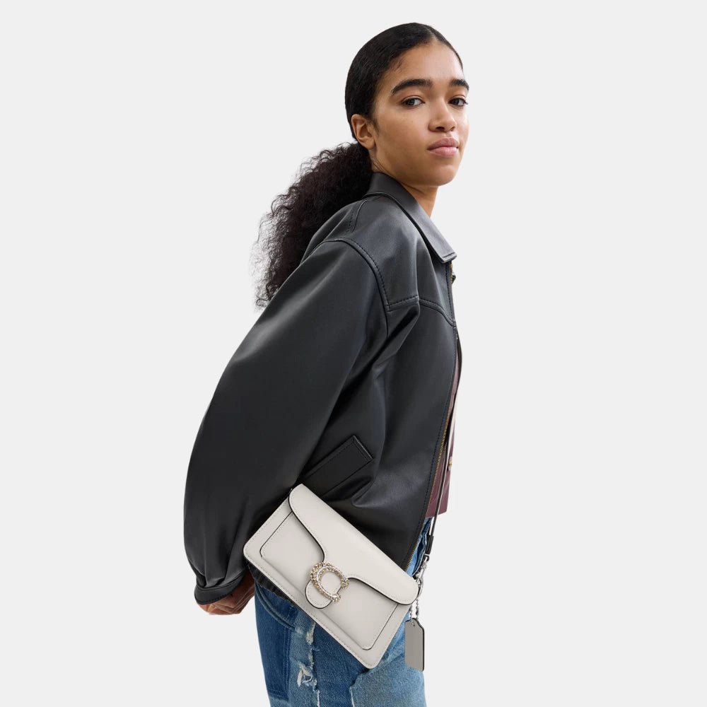 Coach Tabby 20 Shoulder Bag With Pave Crystal Embellished (Chalk) - DIVA ONLINE STORE
