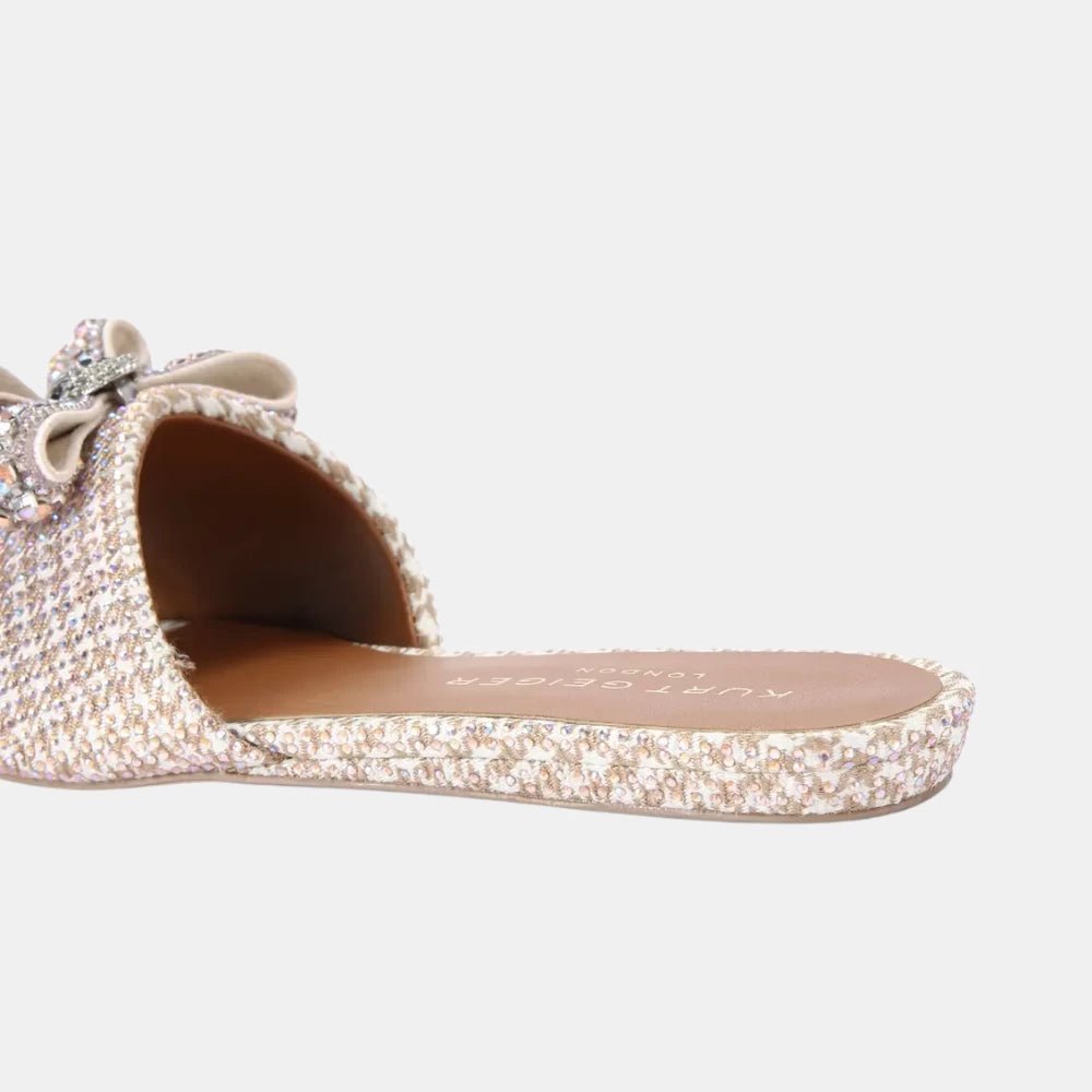 Kurt Geiger Kensington Bow Flat Sandal (Blush) - DIVA ONLINE STORE