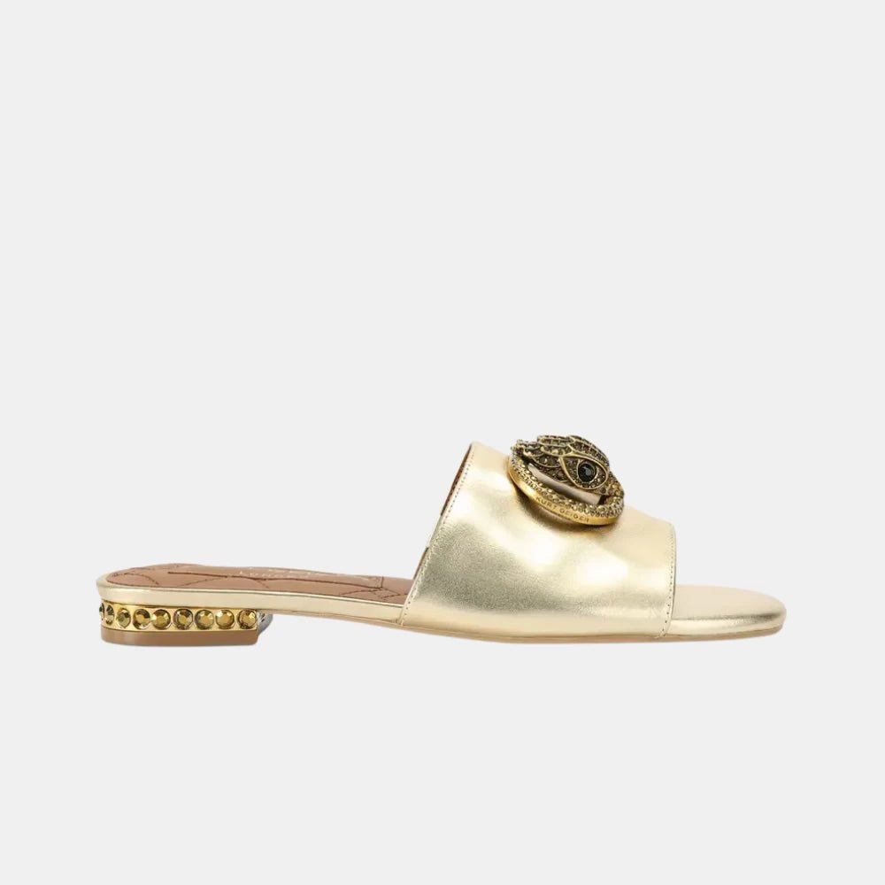 Kurt Geiger Gold Chelsea Flat Sandal - DIVA ONLINE STORE