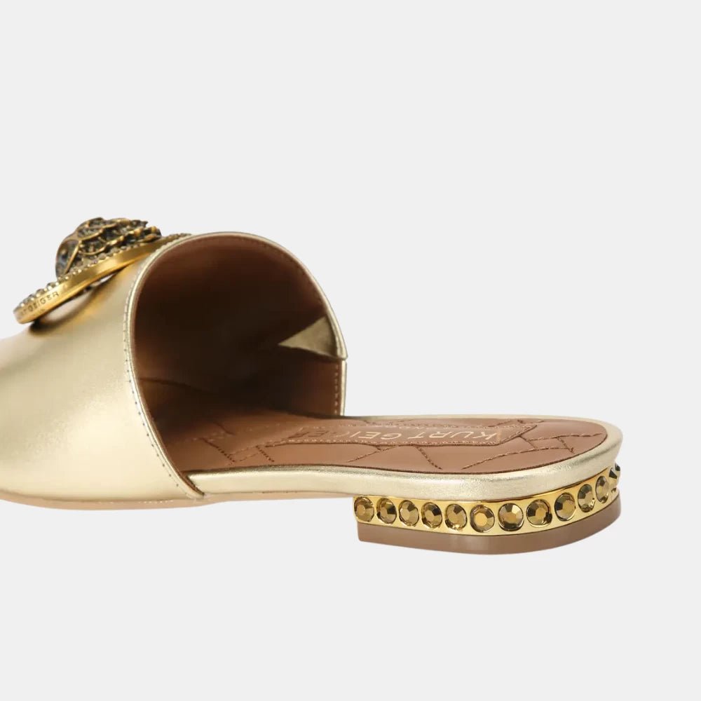 Kurt Geiger Gold Chelsea Flat Sandal - DIVA ONLINE STORE