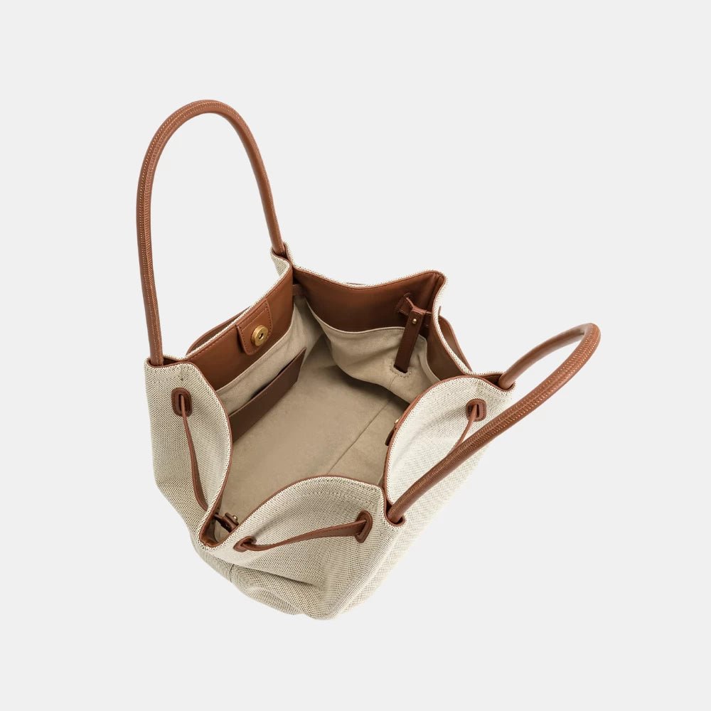 JW Pei Hana Medium Tote Bag (Brown Canvas) - DIVA ONLINE STORE