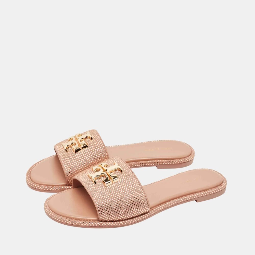 Tory Burch Everly Rhinestone Slides (Posy Pink) - DIVA ONLINE STORE