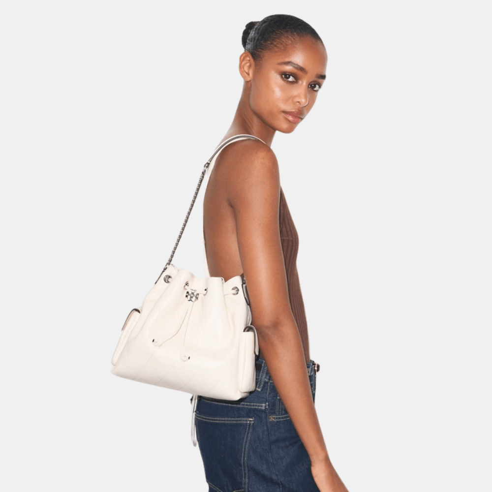 Tory Burch Charlie Quilted Drawstring Shoulder Bag - DIVA ONLINE STORE
