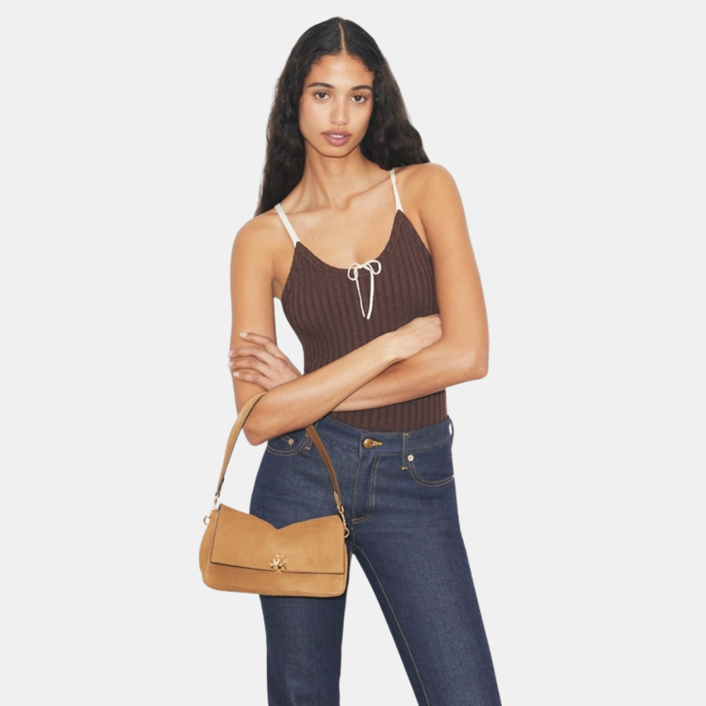 Tory Burch Small Charlie Suede Shoulder Bag
