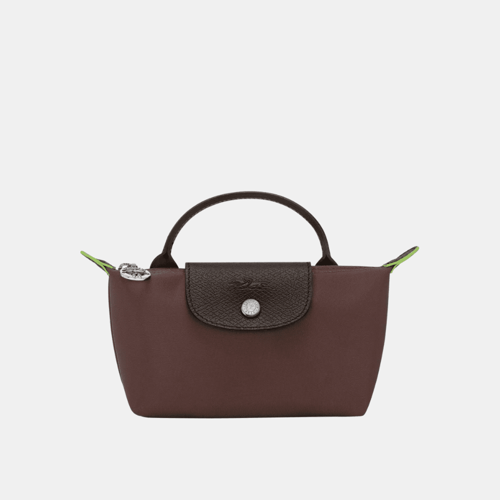 Longchamp Le Pliage Green Pouch With Handle - DIVA ONLINE STORE