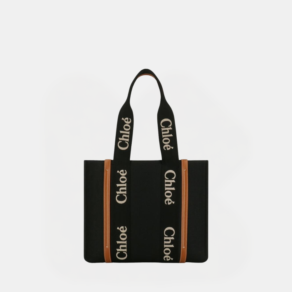 Chloé Medium Woody Tote Bag in Linen