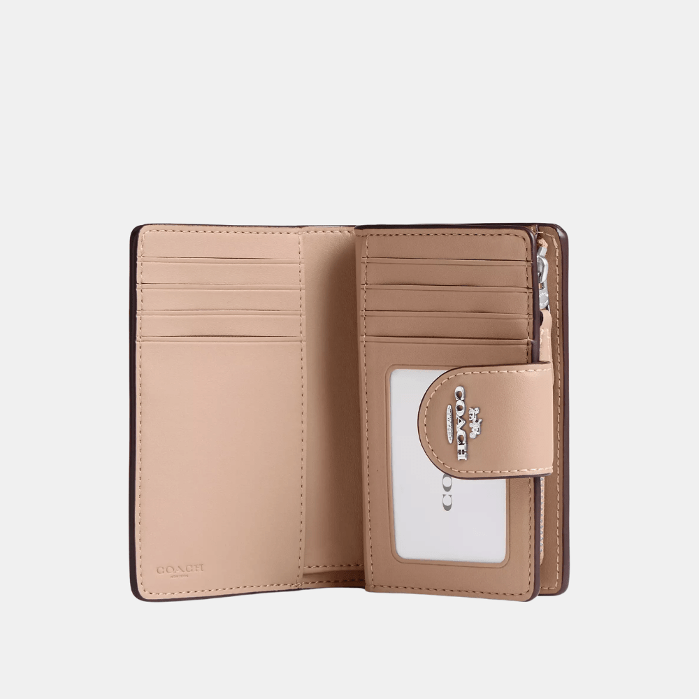 Coach Mini Wallet In Signature Canvas (Sand/Taupe) - DIVA ONLINE STORE