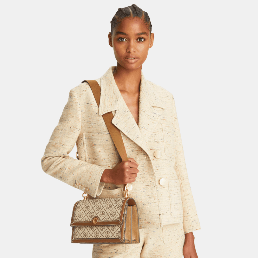 Tory Burch Small T Monogram Jacquard Shouder Bag - DIVA ONLINE STORE