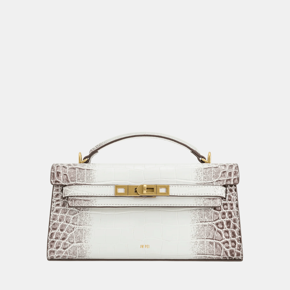 JW Pei Noor Top Handle Bag (White Croc) - DIVA ONLINE STORE