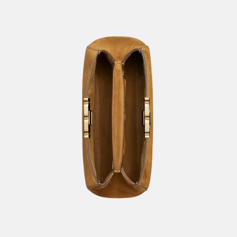 Tory Burch Eleanor Suede Satchel (Caramel)