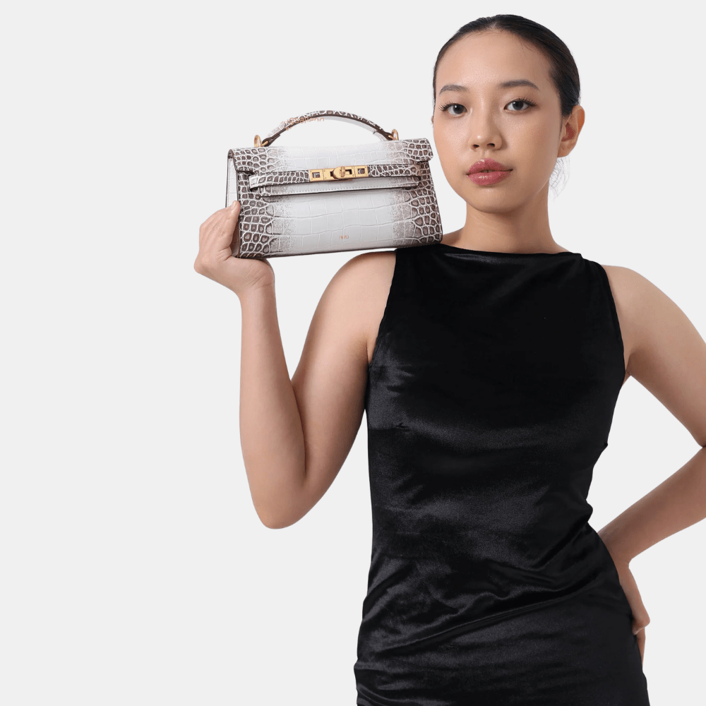 JW Pei Noor Top Handle Bag (White Croc) - DIVA ONLINE STORE