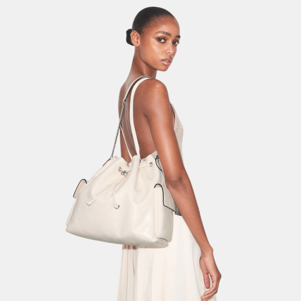 Tory Burch Large Charlie Quilted Drawstring Shoulder Bag - DIVA ONLINE STORE