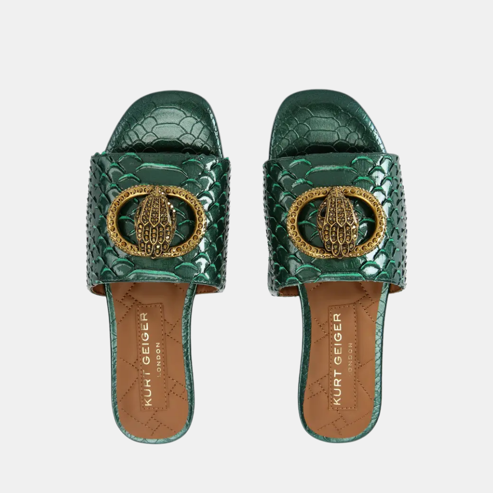 Kurt Geiger Snake-Effect Chelsea Flat Sandal