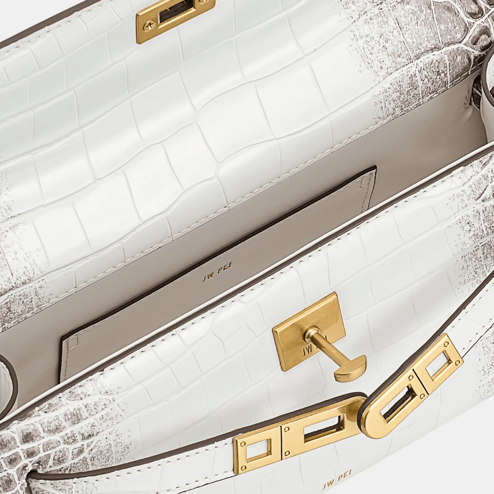 JW Pei Noor Top Handle Bag (White Croc) - DIVA ONLINE STORE