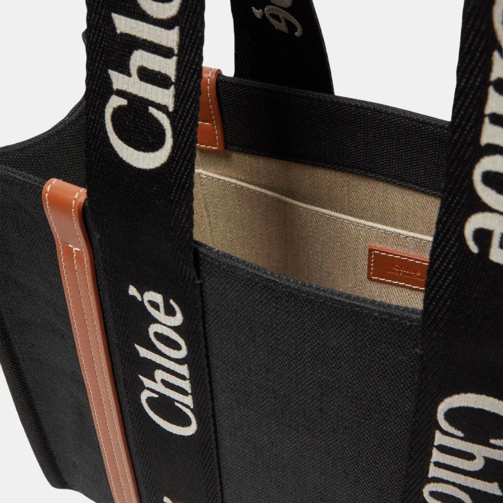 Chloé Medium Woody Tote Bag in Linen