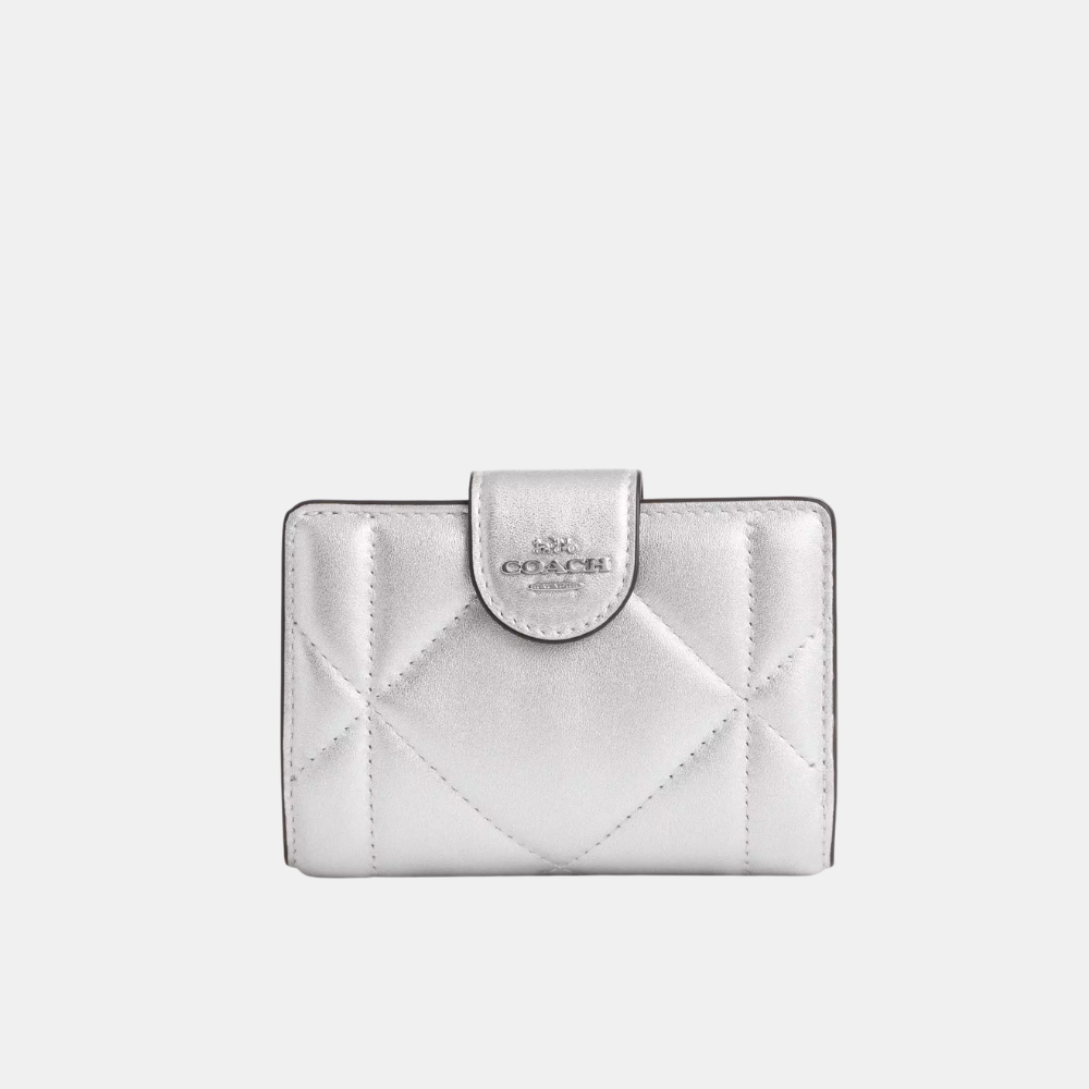 Coach Medium Corner Zip Wallet With Puffy Diamond Quilting