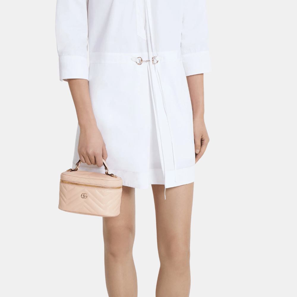 Gucci GG Marmont Mini Vanity Bag In Pale Pink Leather - DIVA ONLINE STORE