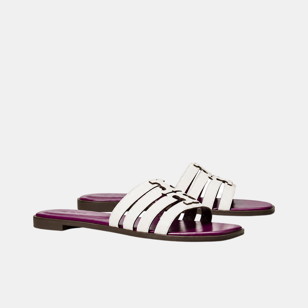 Tory Burch Ines Slide (Blanc/Violet Wave)