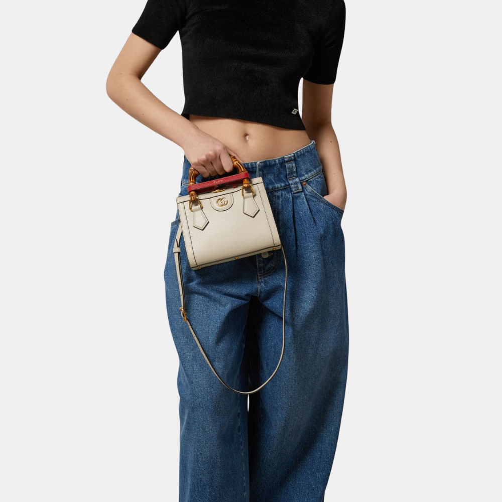 Gucci Diana Mini Tote Bag (White)