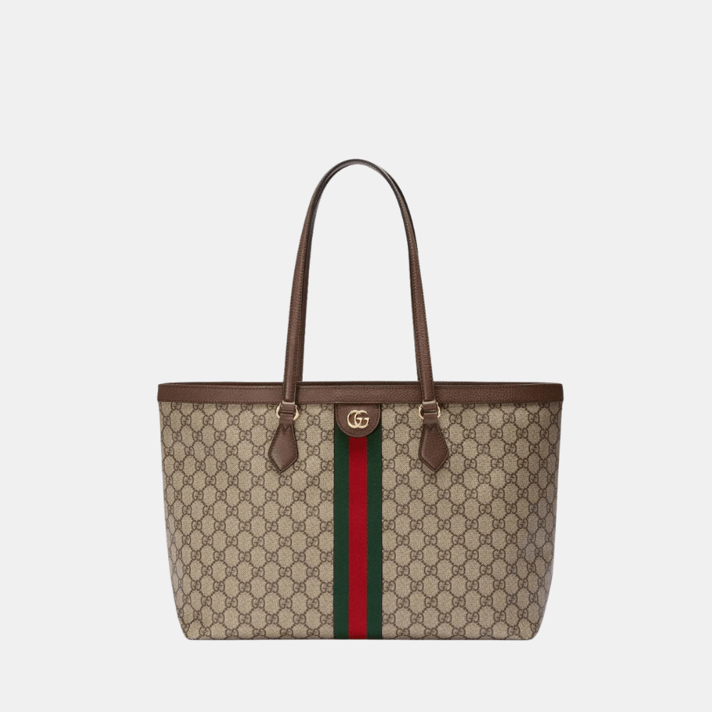 Gucci Ophidia Medium Tote Bag (Beige/Dark Brown) - DIVA ONLINE STORE