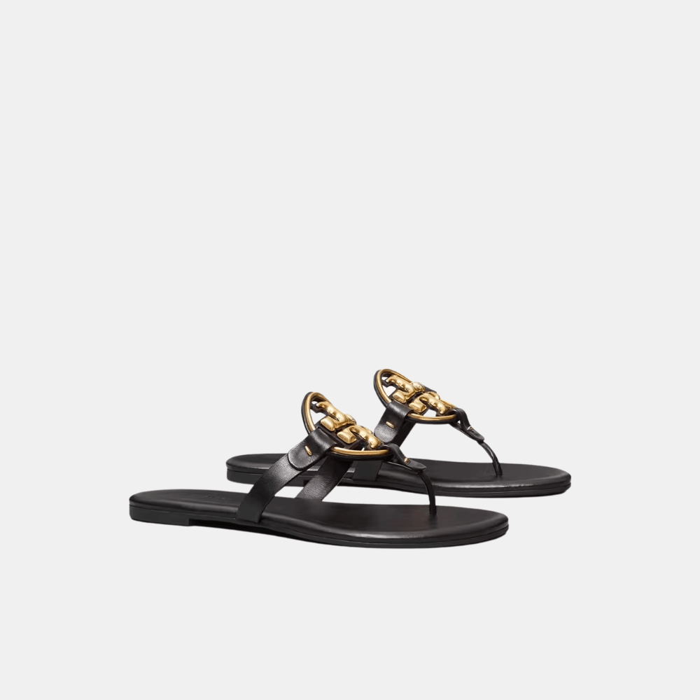 Tory Burch Metal Miller Sandal (Black) - DIVA ONLINE STORE