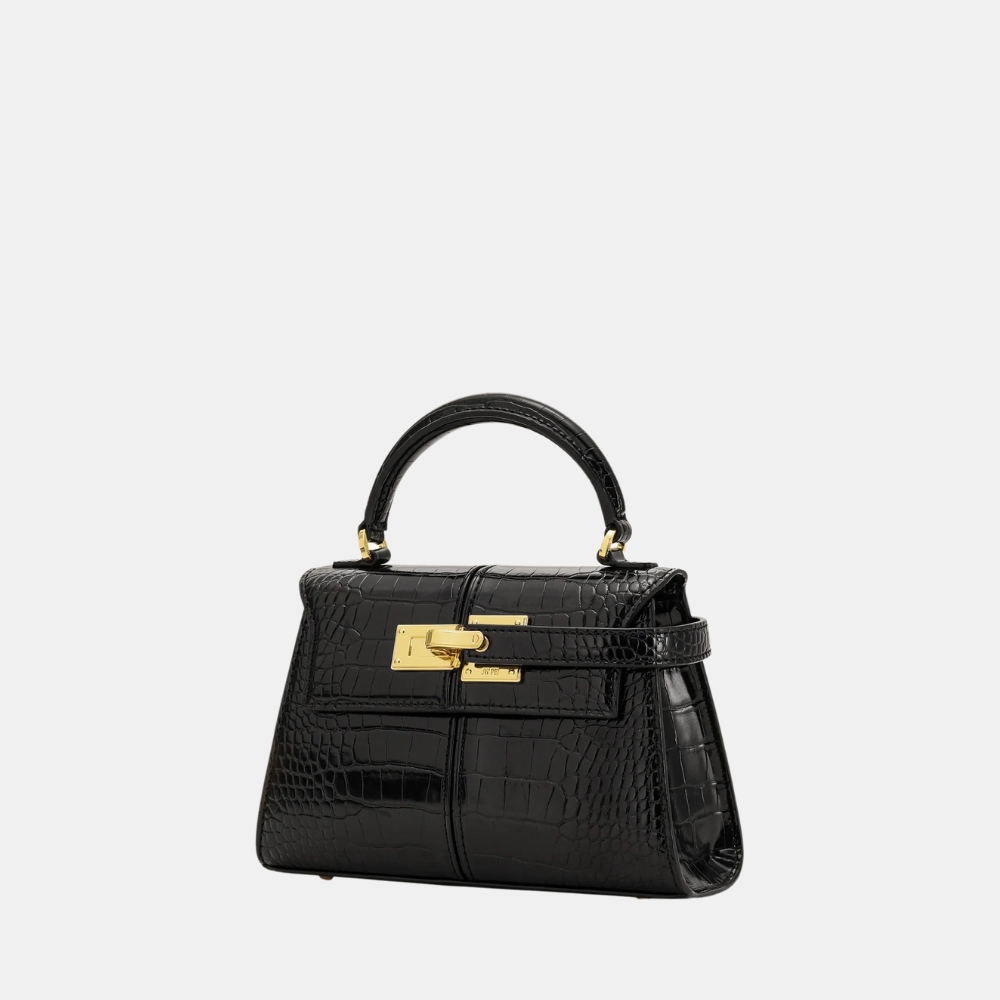 JW Pei Elise Top Handle Bag (Black Croc)