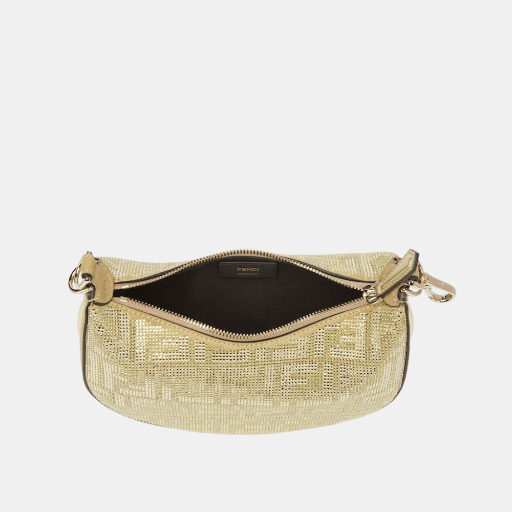 Fendi Fendigraphy Mini In Crystals And Studs (Champagne) - DIVA ONLINE STORE