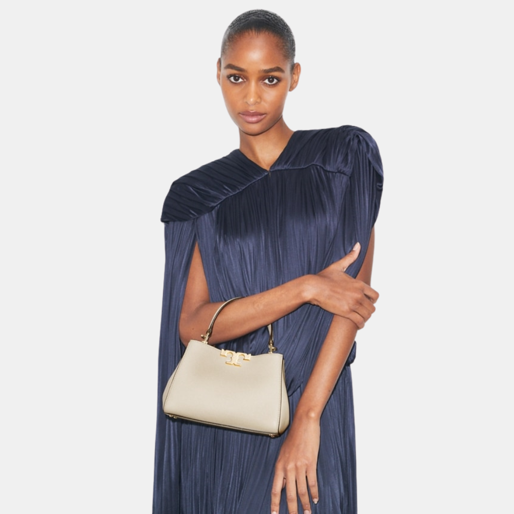 Tory Burch Mini Eleanor Satchel (Light Stone)