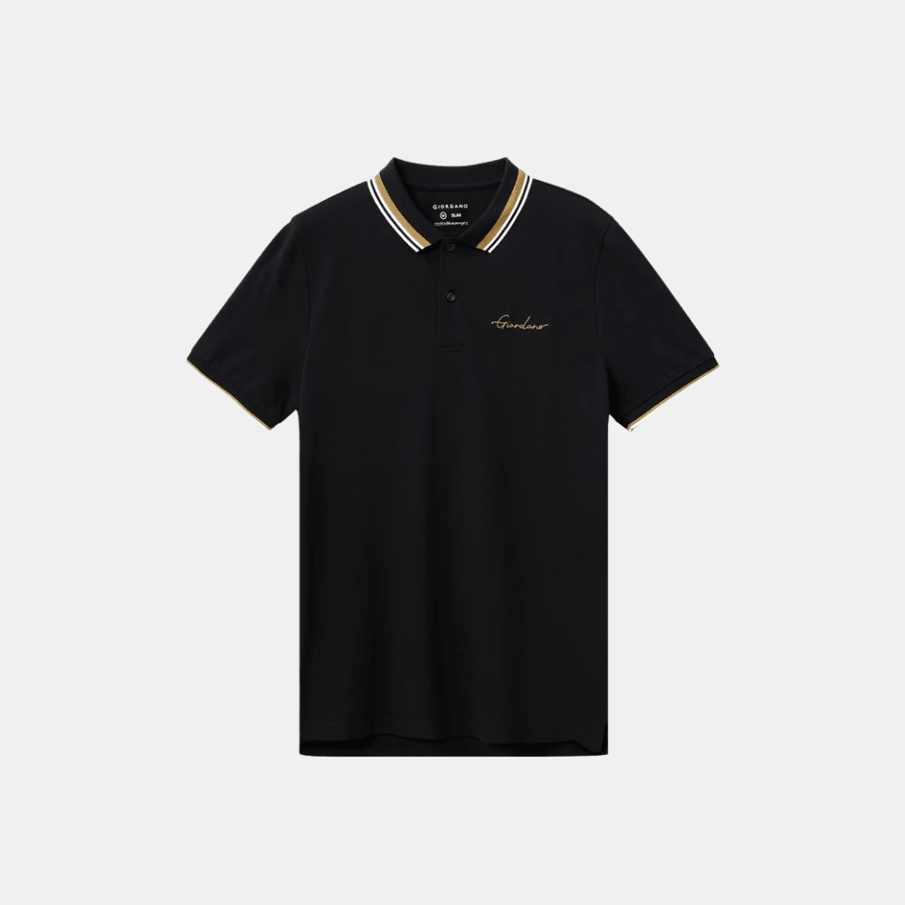 Giordano Signature Embroidery Polo Shirt (Black) - DIVA ONLINE STORE