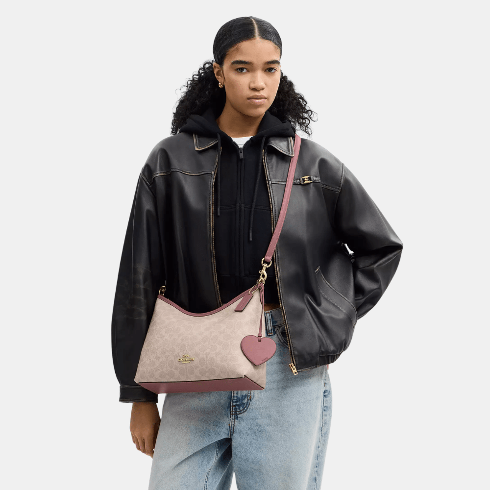 Coach Laurel Shoulder Bag In Signature Canvas With Heart Charm - DIVA ONLINE STORE