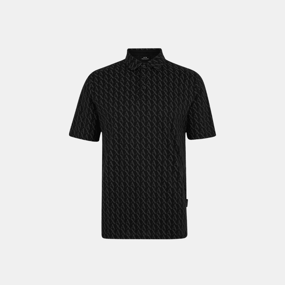 Armani Exchange Essentials Print Polo (Black) - DIVA ONLINE STORE