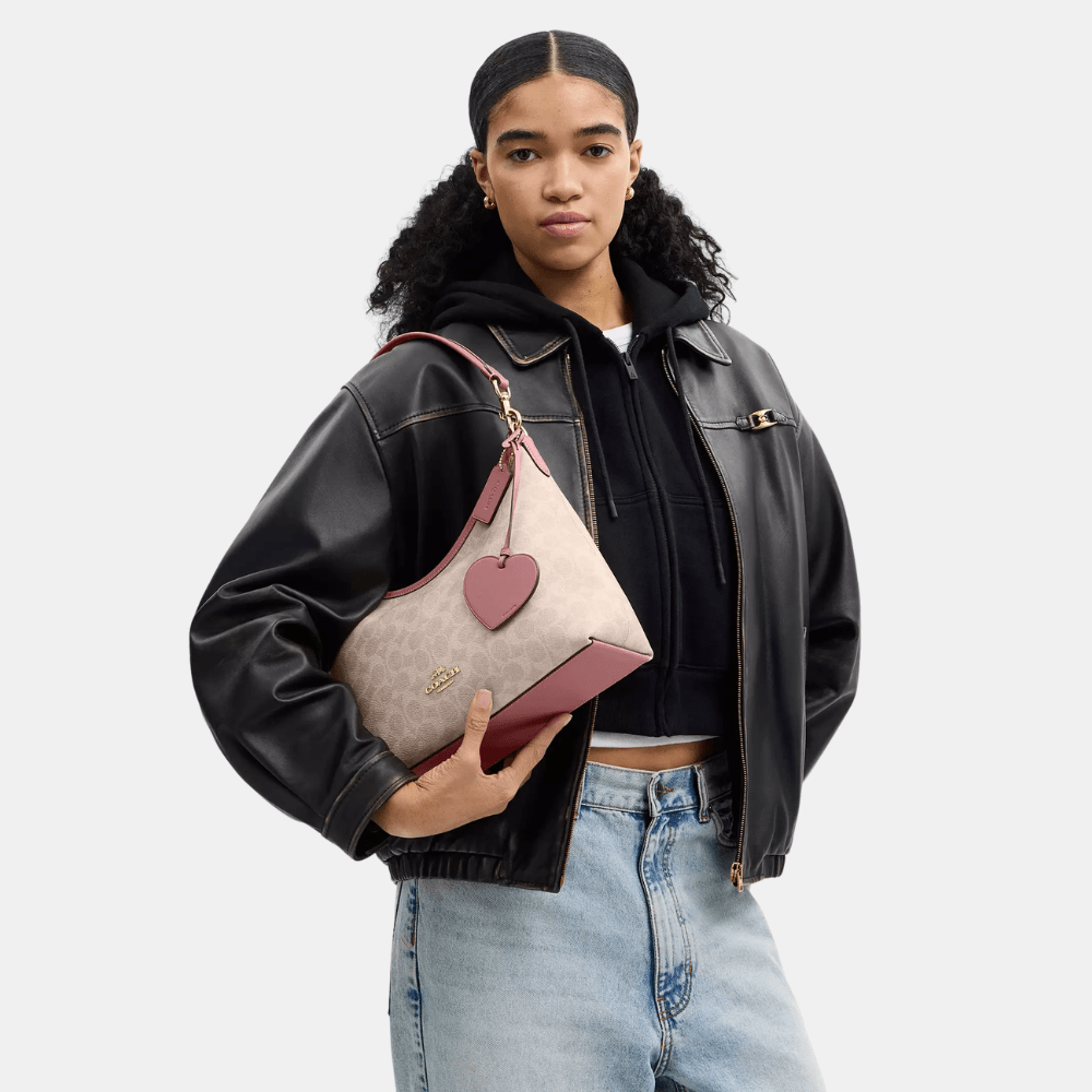 Coach Laurel Shoulder Bag In Signature Canvas With Heart Charm - DIVA ONLINE STORE
