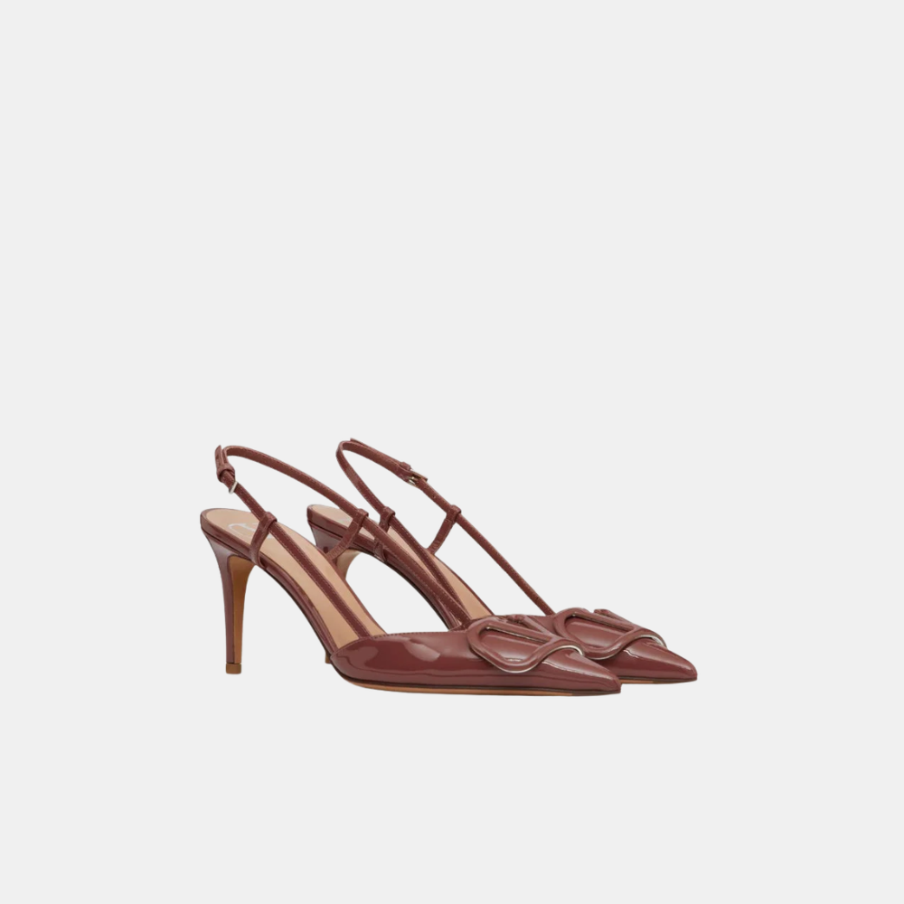 Valentino VLogo Signature Patent Leather Slingback Pumps