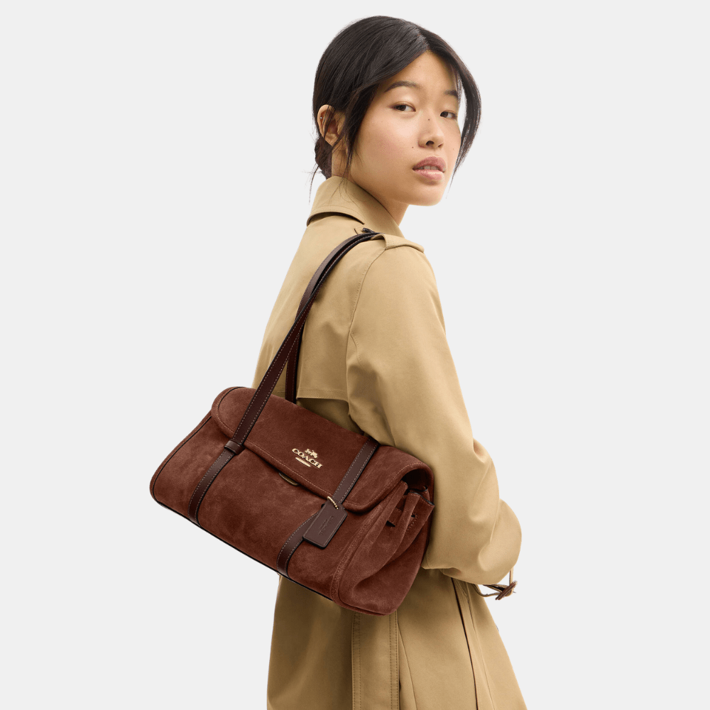 Coach Bridget Flap Shoulder Bag In Suede - DIVA ONLINE STORE