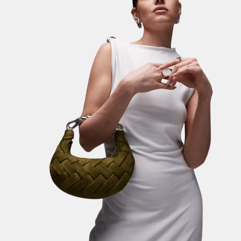 JW Pei Orla Weave Faux Suede Handbag - DIVA ONLINE STORE
