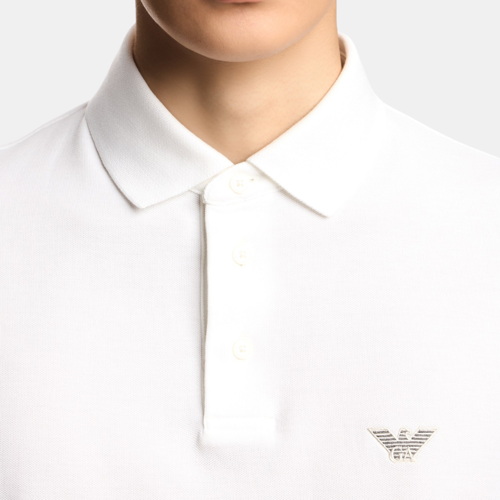 Emporio Armani Piqué Polo Shirt (White)