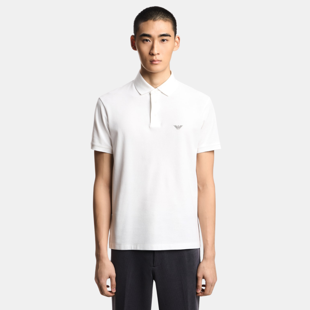 Emporio Armani Piqué Polo Shirt (White)