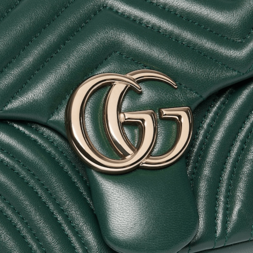 Gucci GG Marmont Medium Shoulder Bag In Green Leather - DIVA ONLINE STORE
