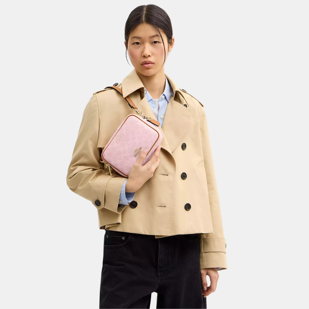 Coach Mini Carey Crossbody Bag In Signature Canvas With Charms