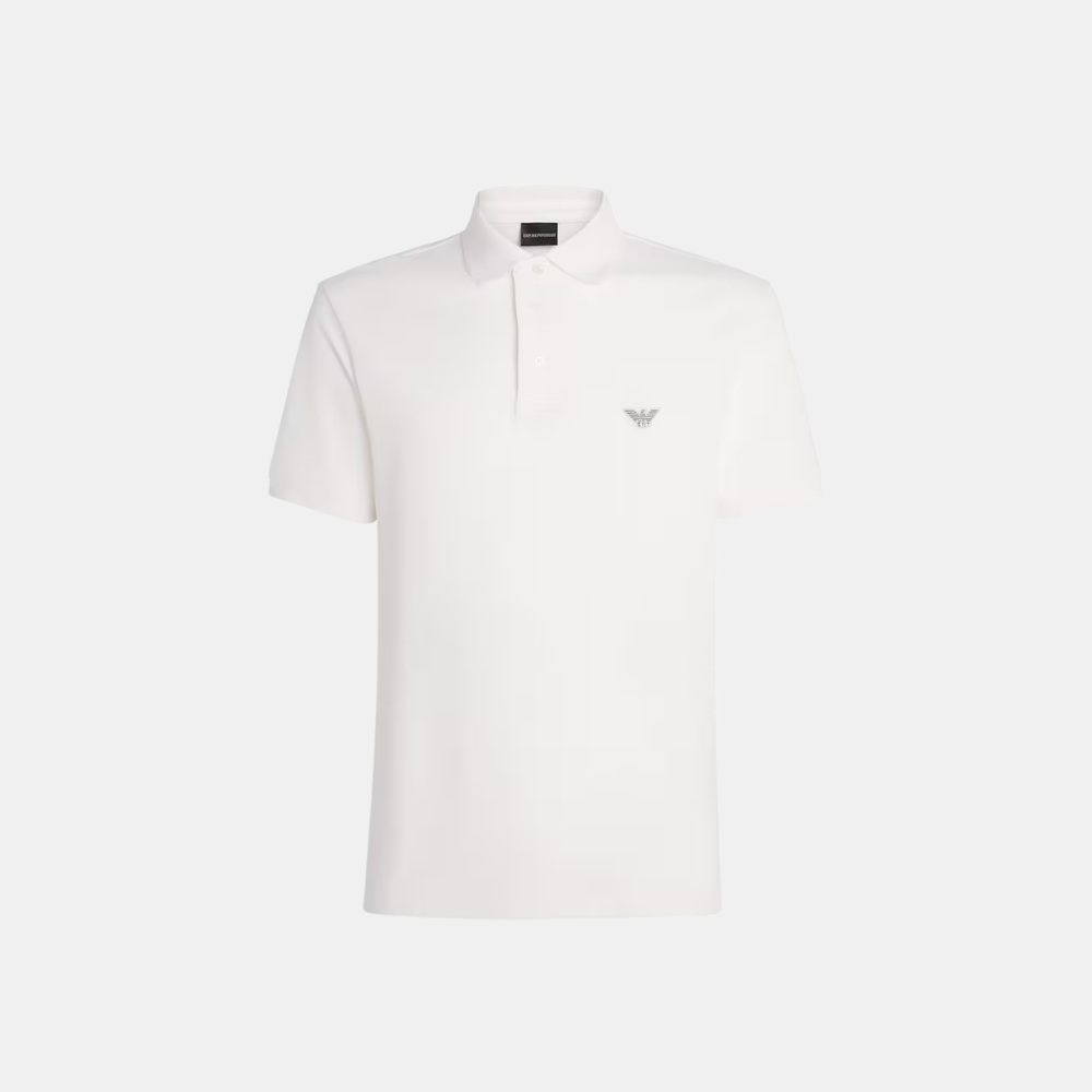 Emporio Armani Piqué Polo Shirt (White)