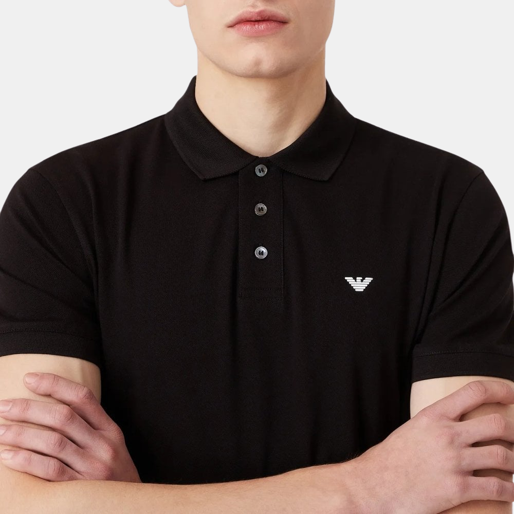 Emporio Armani Piqué Polo Shirt (Black)
