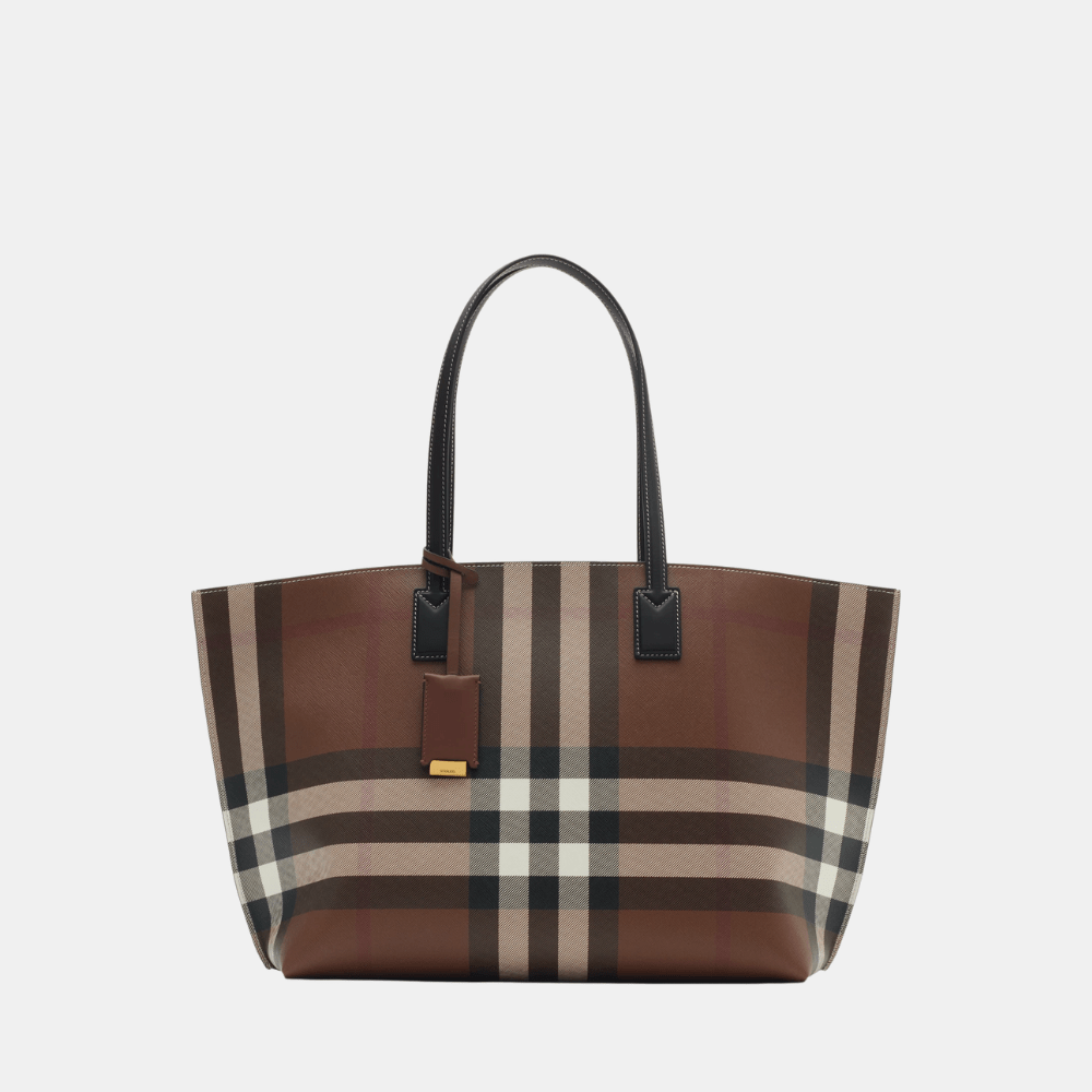 Burberry Medium Check Tote (Dark Birch Brown) - DIVA ONLINE STORE