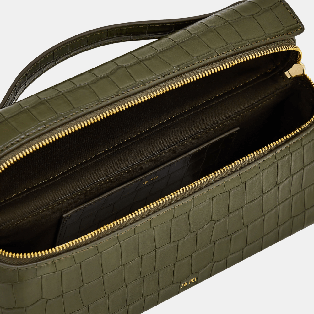 JW Pei Croc - Embossed Thea Top Handle Bag (Olive Green) - DIVA ONLINE STORE