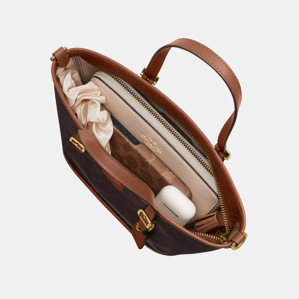 Coach Taxi 21 Tote Bag In Signature Canvas (Maple Sable) - DIVA ONLINE STORE