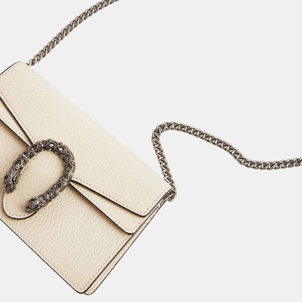 Gucci Dionysus Super Mini Bag in White Leather - DIVA ONLINE STORE