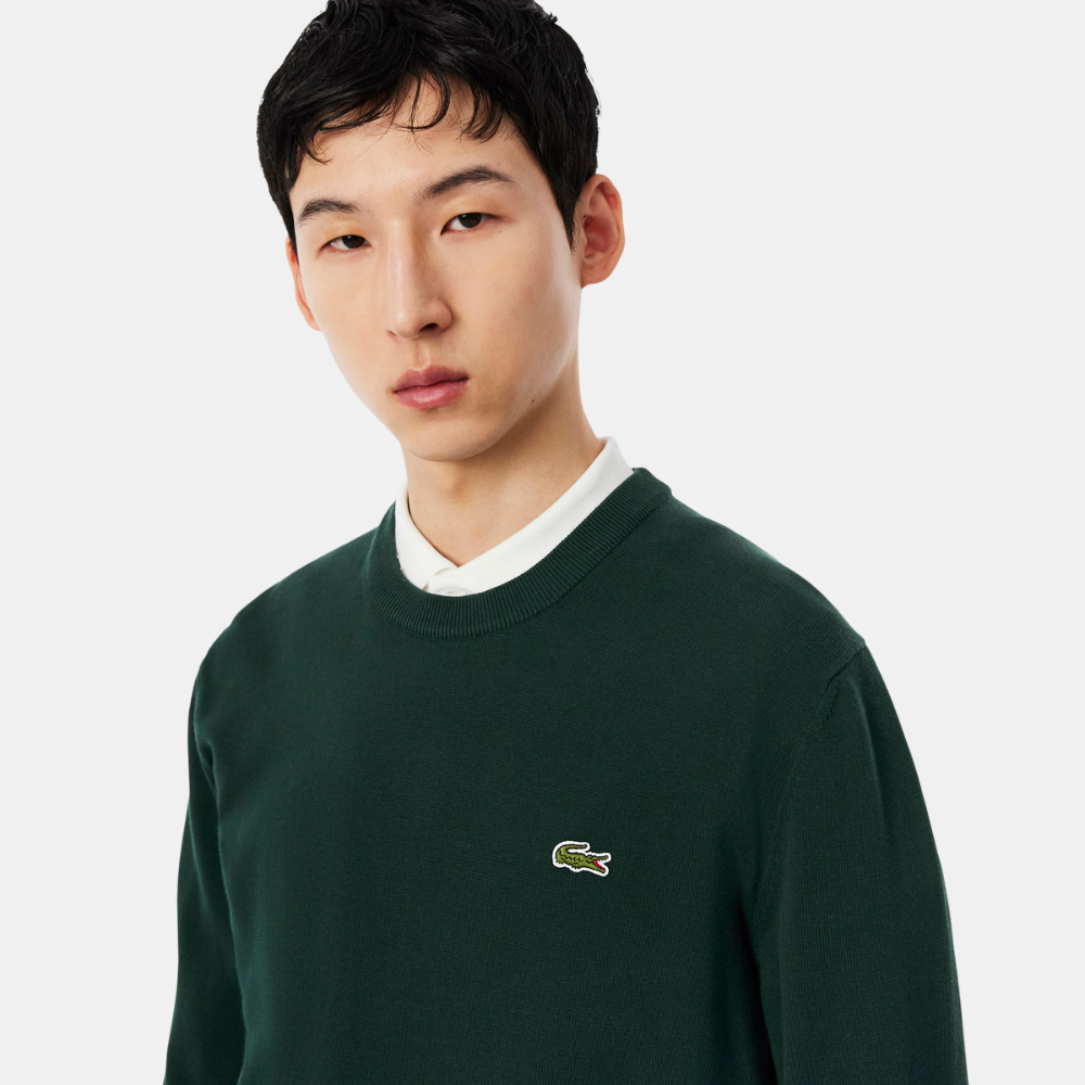 Lacoste Crew Neck Cotton Sweater (Green)