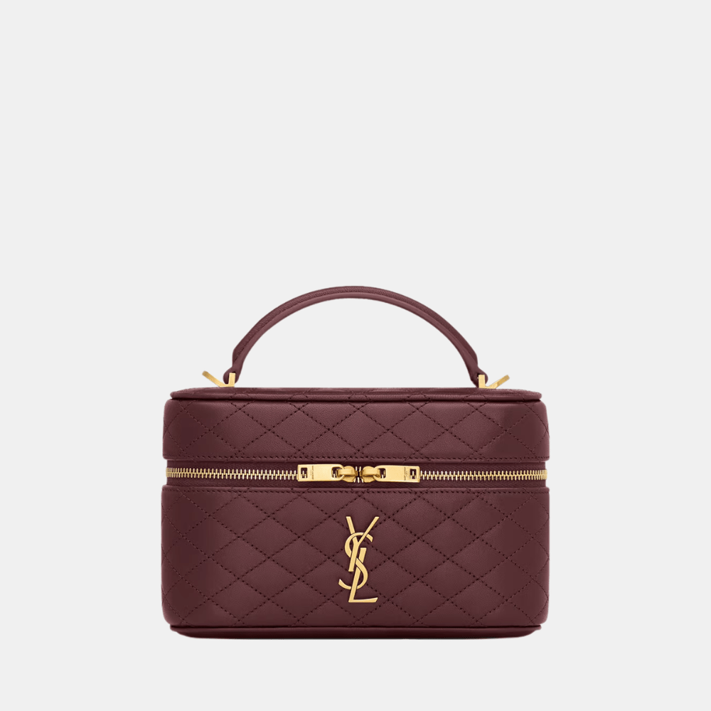 Saint Laurent Gaby Vanity In Lambskin (Rouge Cabernet) - DIVA ONLINE STORE
